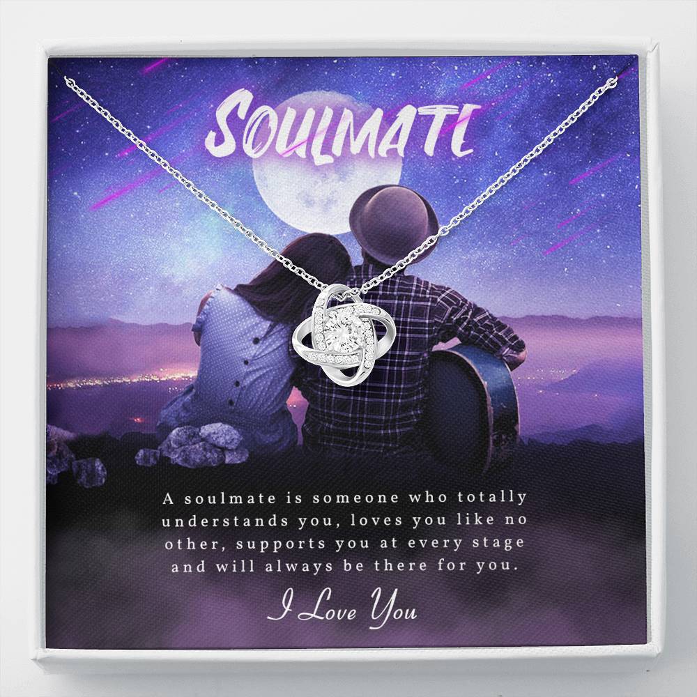 TO MY SOULMATE "SOMEONE-PB" LOVE KNOT NECKLACE GIFT SET - ON CLOUD NINE GIFTS