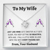 TO MY WIFE "JUST LIKE WINE" LOVE KNOT NECKLACE GIFT SET - ON CLOUD NINE GIFTS