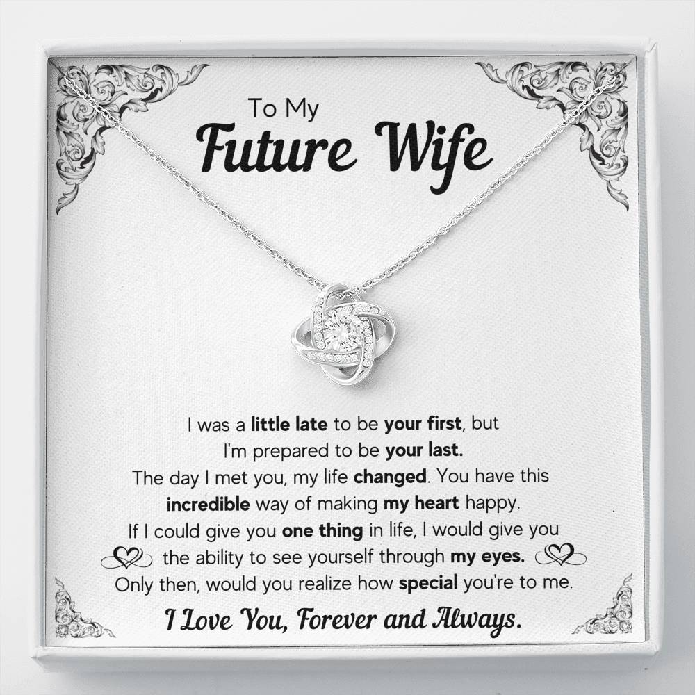 TO MY FUTURE WIFE LITTLE LATE LOVE KNOT NECKLACE GIFT SET - ON CLOUD NINE GIFTS