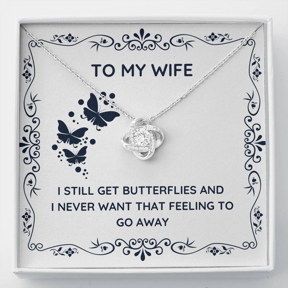To My Wife "Butterflies" Love Knot Necklace Gift Set - ON CLOUD NINE GIFTS