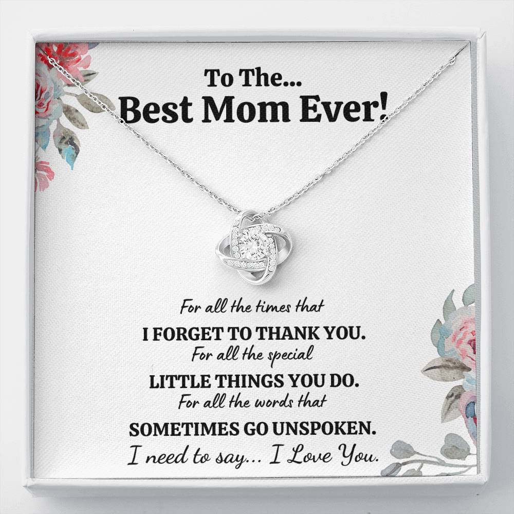 TO THE BEST MOM EVER "FOR ALL" LOVE KNOT NECKLACE GIFT SET - ON CLOUD NINE GIFTS