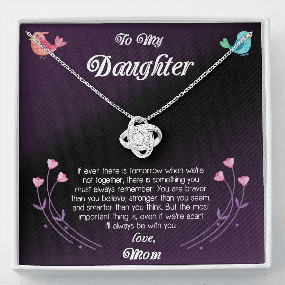 TO MY DAUGHTER FROM MOM "APART" LOVE KNOT NECKLACE GIFT SET - ON CLOUD NINE GIFTS
