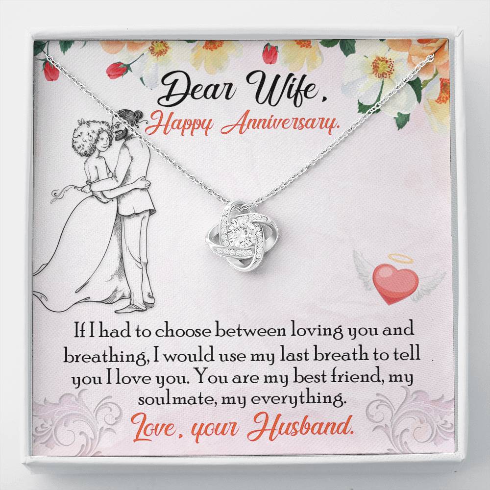 DEAR WIFE "BREATHING" LOVE KNOT NECKLACE ANNIVERSARY GIFT SET - ON CLOUD NINE GIFTS