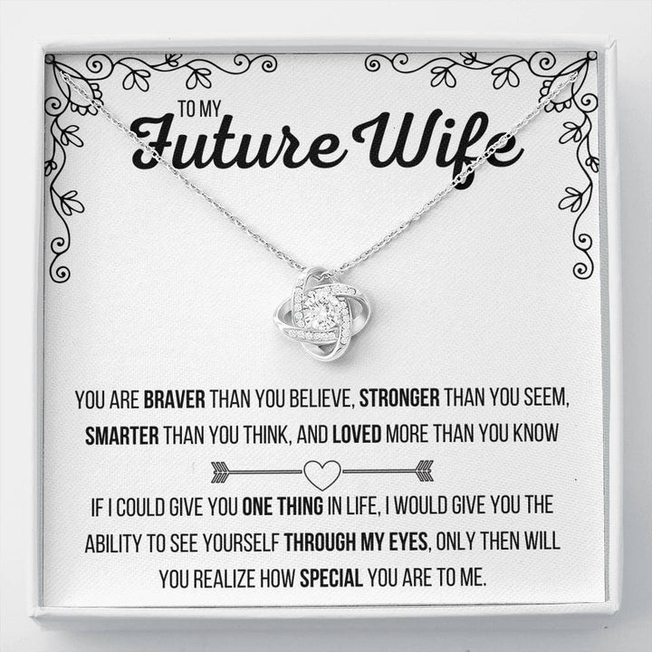 TO MY FUTURE WIFE "LOVED MORE THAN YOU KNOW" LOVE KNOT NECKLACE GIFT SET - ON CLOUD NINE GIFTS