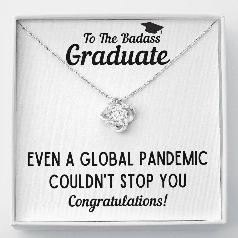 TO THE BADASS GRADUATE STOP LOVE KNOT NECKLACE GIFT SET - ON CLOUD NINE GIFTS
