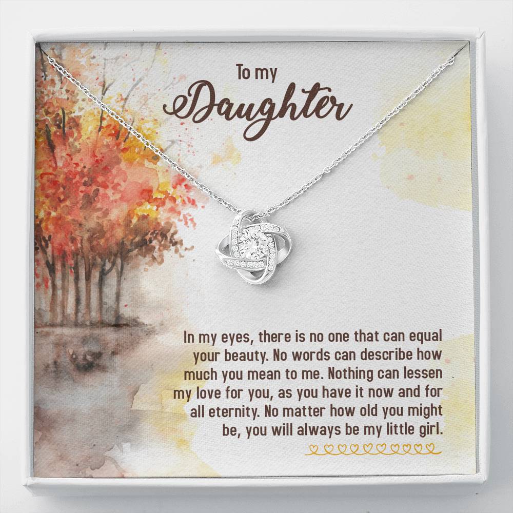 TO MY DAUGHTER "EQUAL YOUR BEAUTY - FALL" LOVE KNOT NECKLACE GIFT SET - ON CLOUD NINE GIFTS