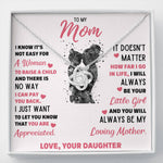 TO MY MOM LITTLE GIRL LOVE KNOT NECKLACE GIFT SET - ON CLOUD NINE GIFTS