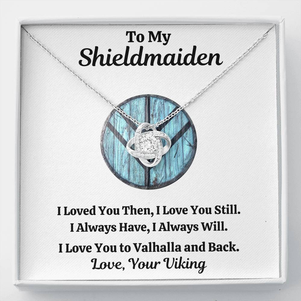 TO MY SHIELDMAIDEN "ALWAYS WILL - BLUE" LOVE KNOT NECKLACE GIFT SET - ON CLOUD NINE GIFTS