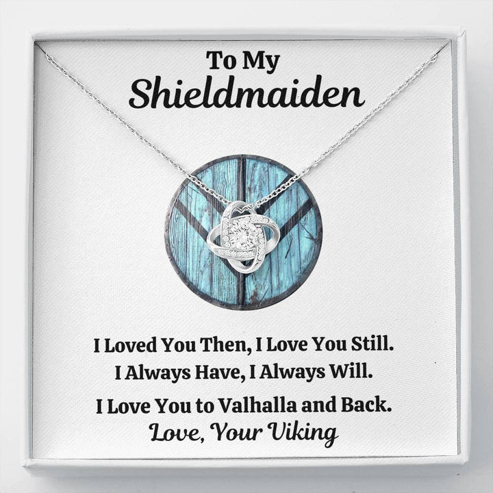 TO MY SHIELDMAIDEN "ALWAYS WILL - BLUE" LOVE KNOT NECKLACE GIFT SET - ON CLOUD NINE GIFTS