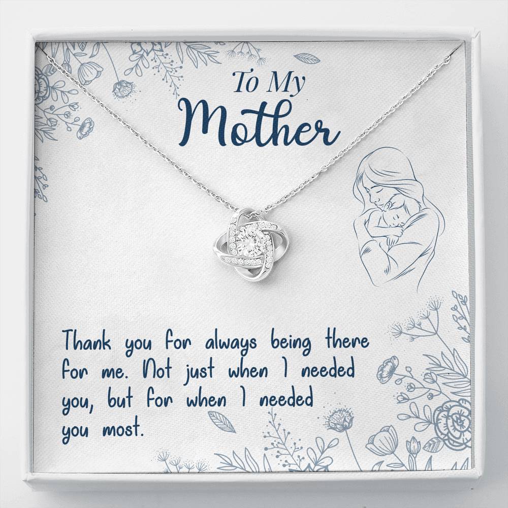 TO MY MOTHER "NEEDED-SO" LOVE KNOT NECKLACE GIFT SET - ON CLOUD NINE GIFTS