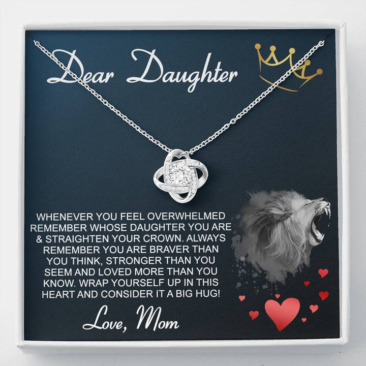 DEAR DAUGHTER "CROWN" LOVE KNOT NECKLACE GIFT SET - ON CLOUD NINE GIFTS