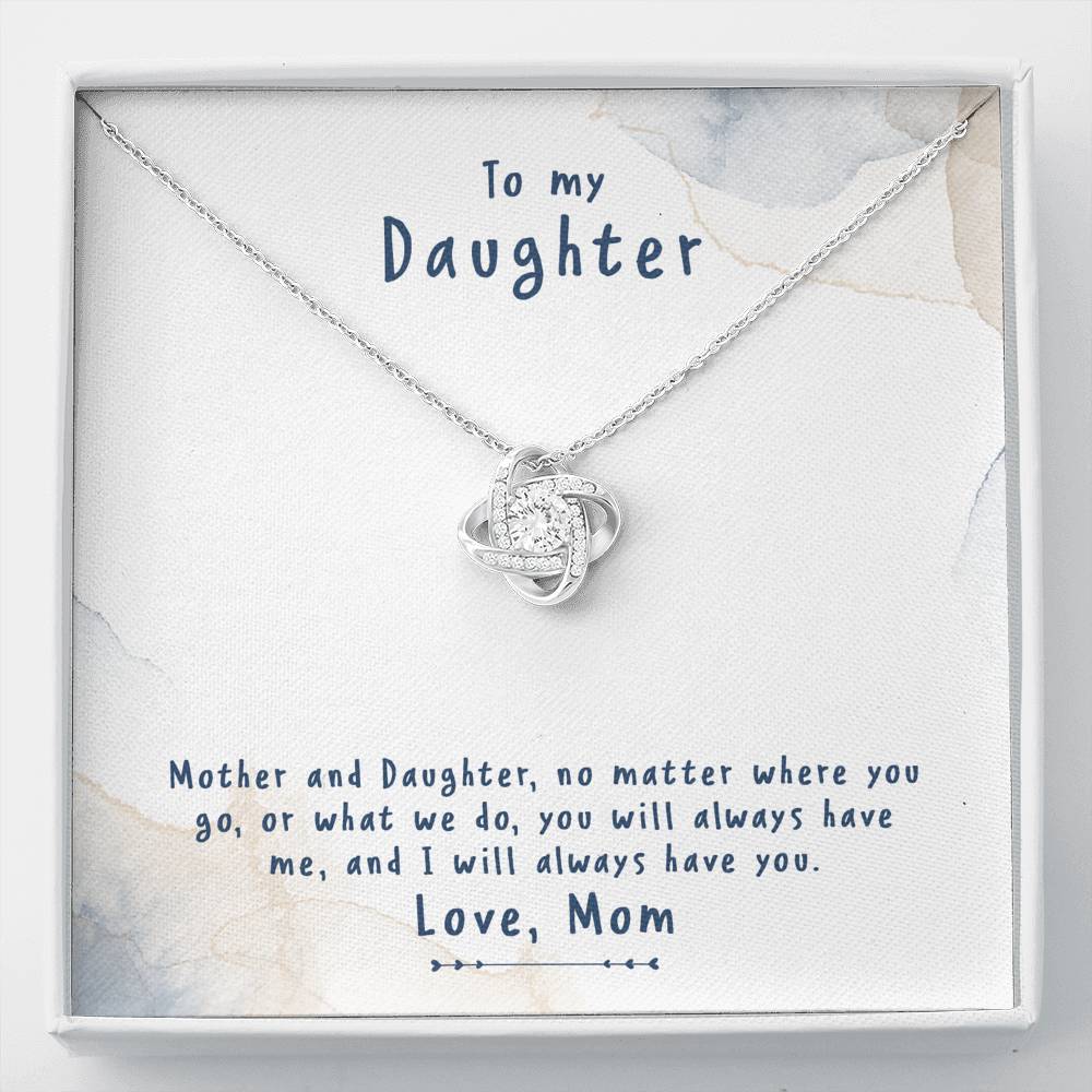 TO MY DAUGHTER "NO MATTER" LOVE KNOT NECKLACE GIFT SET - ON CLOUD NINE GIFTS