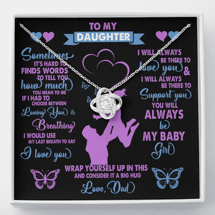 TO MY DAUGHTER FROM DAD "BREATHING" LOVE KNOT NECKLACE GIFT SET - ON CLOUD NINE GIFTS