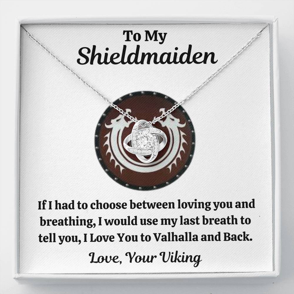 TO MY SHIELDMAIDEN "BREATHING - RED" LOVE KNOT NECKLACE GIFT SET - ON CLOUD NINE GIFTS