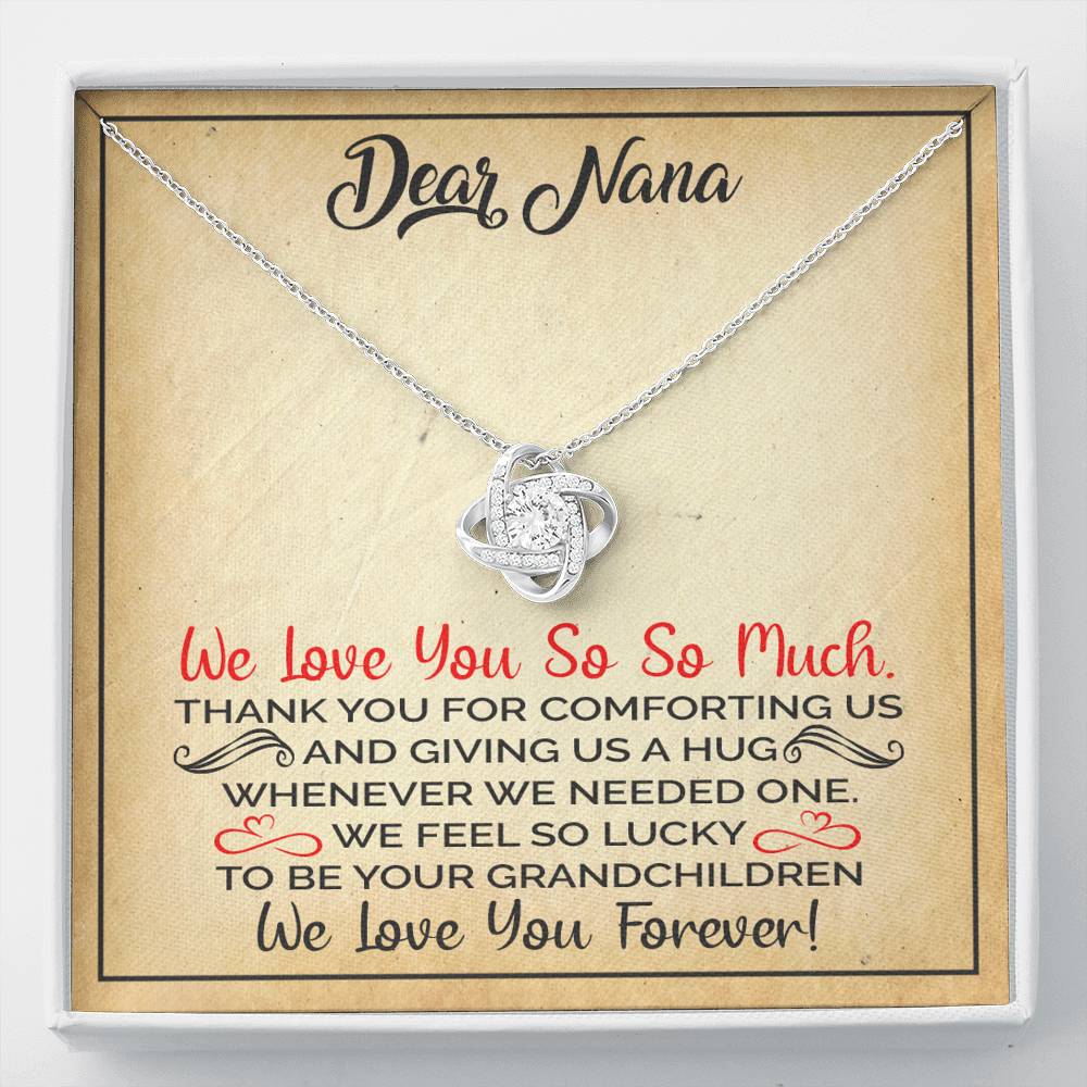 DEAR NANA "HUG" LOVE KNOT NECKLACE GIFT SET - ON CLOUD NINE GIFTS
