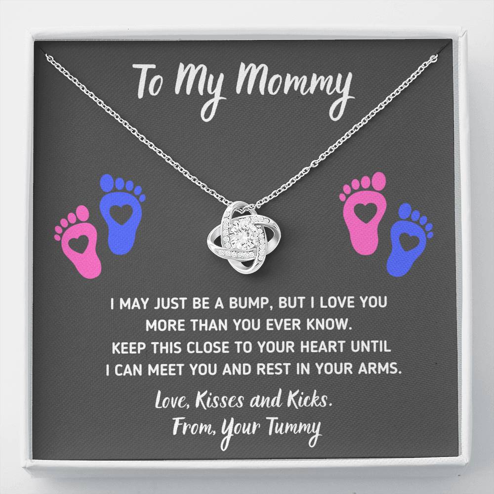 TO MY MOMMY "HEART-FEET" LOVE KNOT NECKLACE GIFT SET - ON CLOUD NINE GIFTS