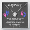 TO MY MOMMY "HEART-FEET" LOVE KNOT NECKLACE GIFT SET - ON CLOUD NINE GIFTS