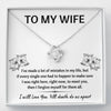 TO MY WIFE "MISTAKES" LOVE KNOT NECKLACE GIFT SET - ON CLOUD NINE GIFTS