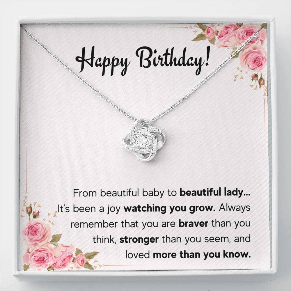 HAPPY BIRTHDAY JOY LOVE KNOT NECKLACE GIFT SET - ON CLOUD NINE GIFTS