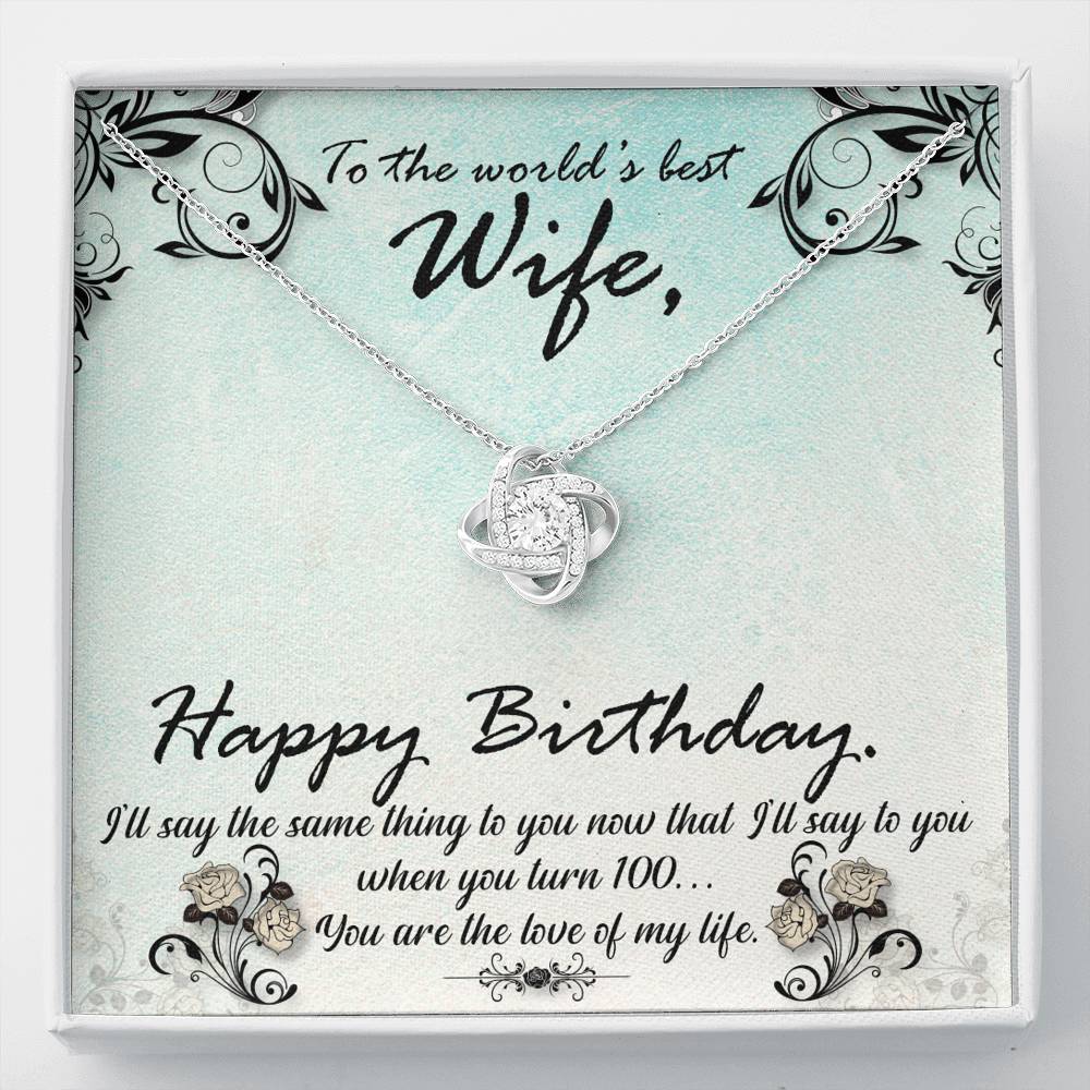 TO MY WIFE "HUNDRED" LOVE KNOT NECKLACE GIFT SET - ON CLOUD NINE GIFTS