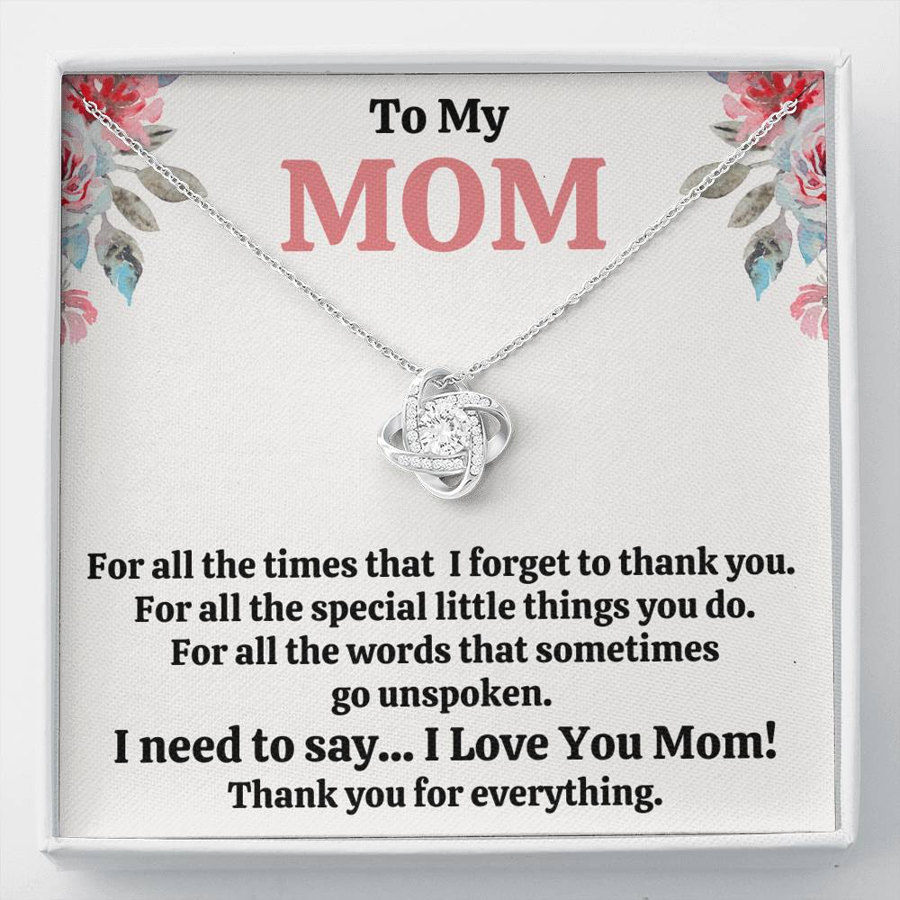 TO MY MOM "FOR ALL" LOVE KNOT NECKLACE GIFT SET - ON CLOUD NINE GIFTS