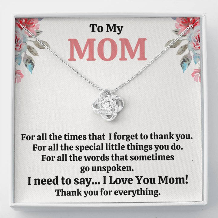 TO MY MOM "FOR ALL" LOVE KNOT NECKLACE GIFT SET - ON CLOUD NINE GIFTS