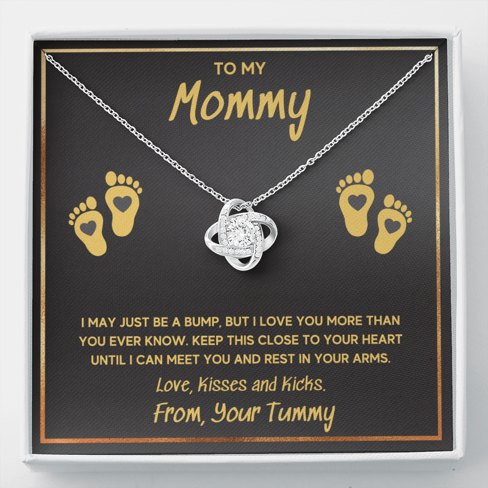 BABY FEET GOLD LOVE KNOT NECKLACE GIFT SET - ON CLOUD NINE GIFTS