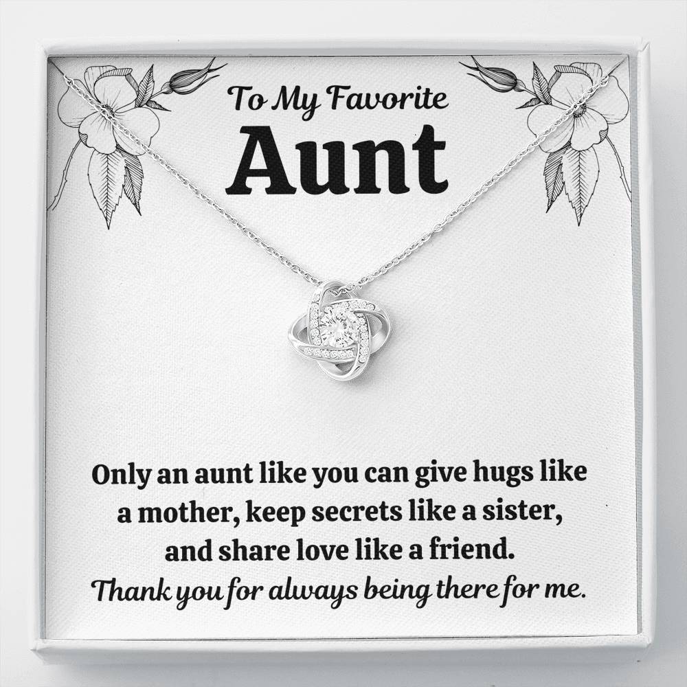 TO MY FAV AUNT "LIKE" LOVE KNOT NECKLACE GIFT SET - ON CLOUD NINE GIFTS