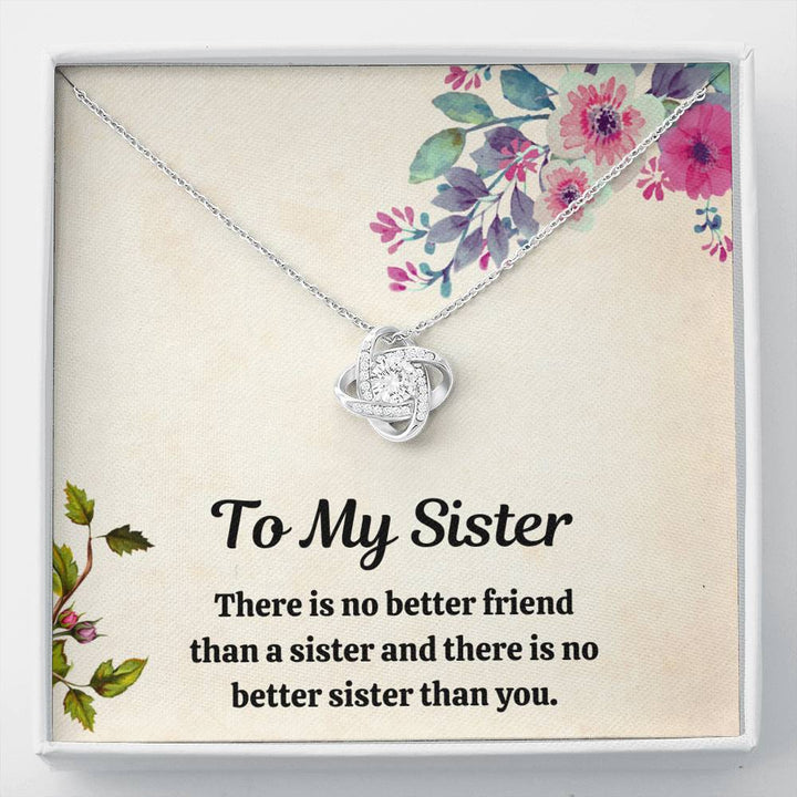 TO MY SISTER "FRIEND" LOVE KNOT NECKLACE GIFT SET - ON CLOUD NINE GIFTS