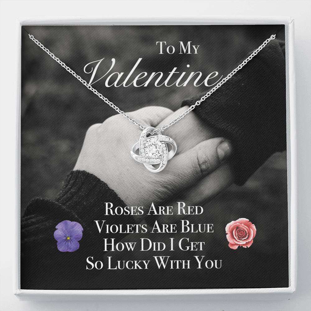 TO MY LOVE "ROSES" LOVE KNOT NECKLACE VALENTINES DAY GIFT SET - ON CLOUD NINE GIFTS