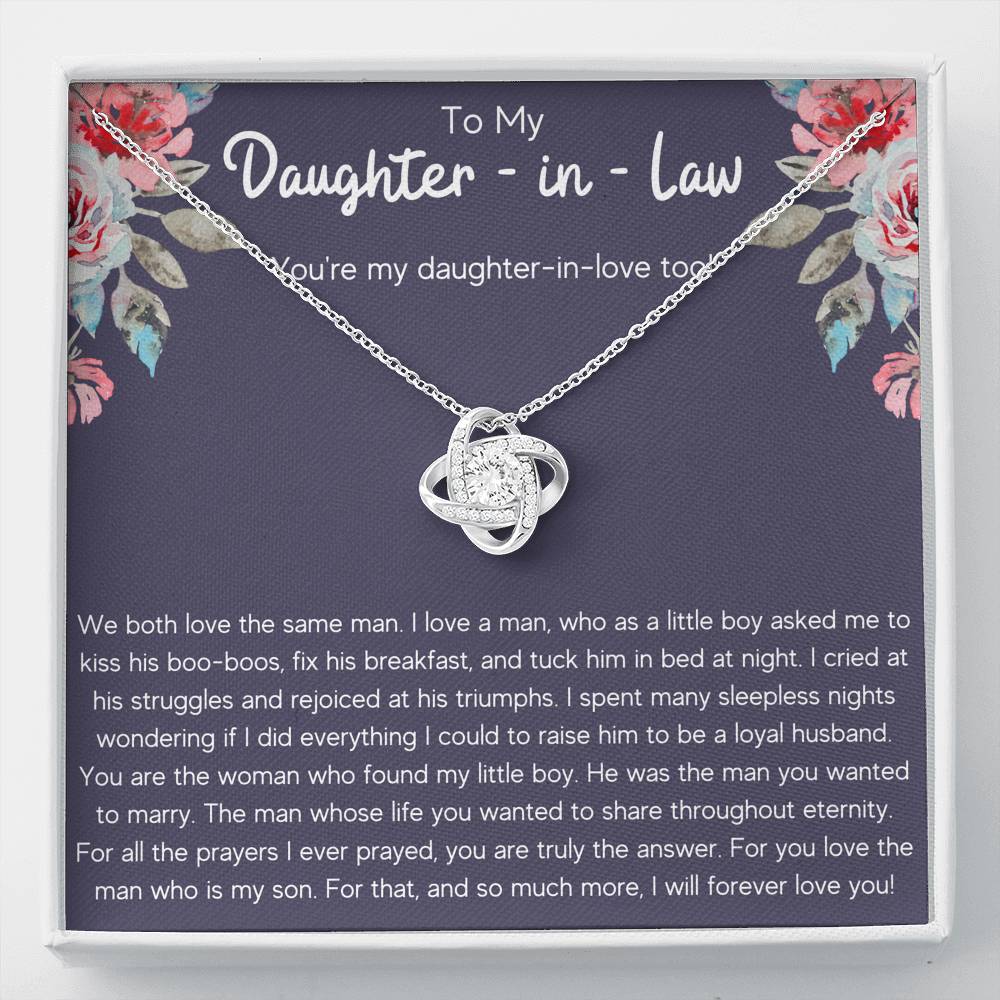 TO MY DAUGHTER-IN-LAW TRIUMPHS LOVE KNOT NECKLACE GIFT SET - ON CLOUD NINE GIFTS