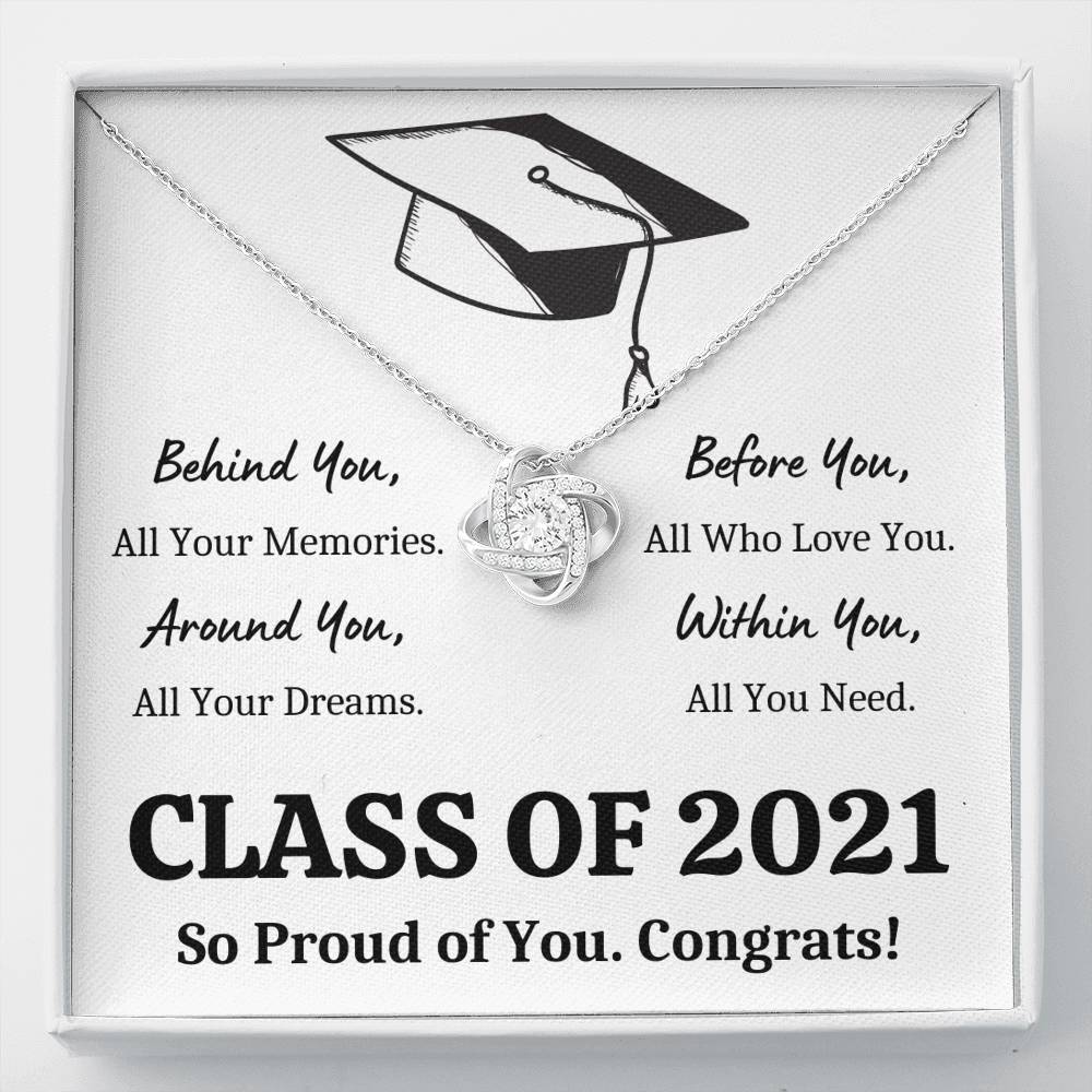 GRADUATION ALL YOU NEED LOVE KNOT NECKLACE GIFT SET - ON CLOUD NINE GIFTS