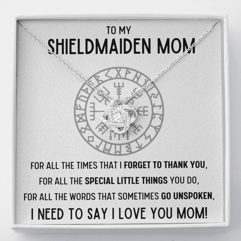 TO MY SHIELDMAIDEN MOM "FOR ALL" LOVE KNOT NECKLACE GIFT SET - ON CLOUD NINE GIFTS