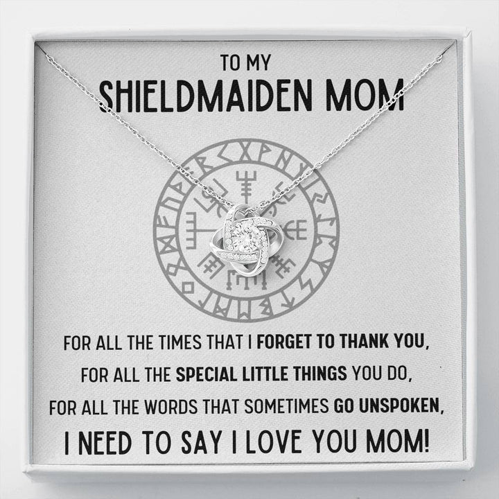 TO MY SHIELDMAIDEN MOM "FOR ALL" LOVE KNOT NECKLACE GIFT SET - ON CLOUD NINE GIFTS