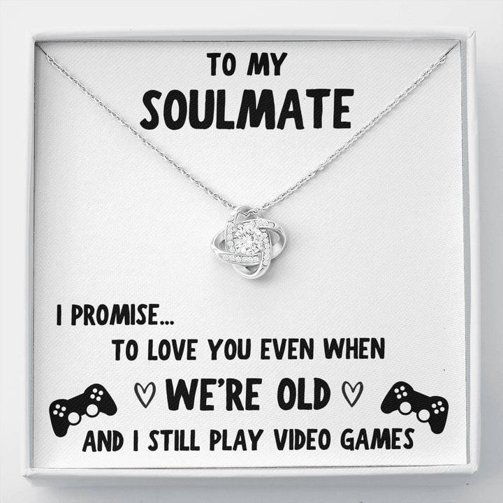 TO MY SOULMATE "VIDEO GAMES" LOVE KNOT NECKLACE GIFT SET - ON CLOUD NINE GIFTS