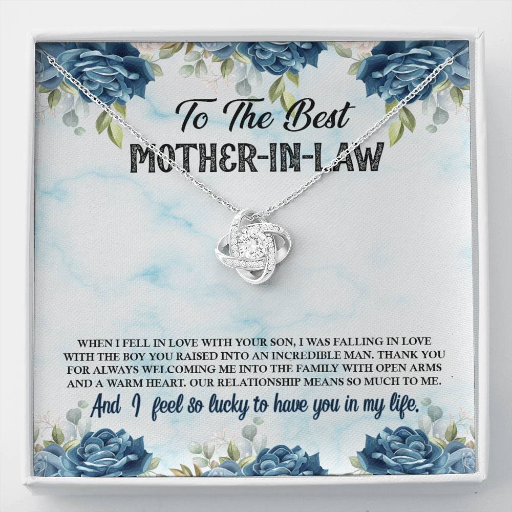 TO MY MOTHER IN LAW "LUCKY-SO" LOVE KNOT NECKLACE GIFT SET - ON CLOUD NINE GIFTS