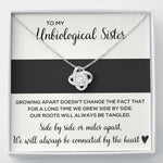 TO MY UNBIOLOGICAL SISTER "TANGLED" LOVE KNOT NECKLACE GIFT SET - ON CLOUD NINE GIFTS