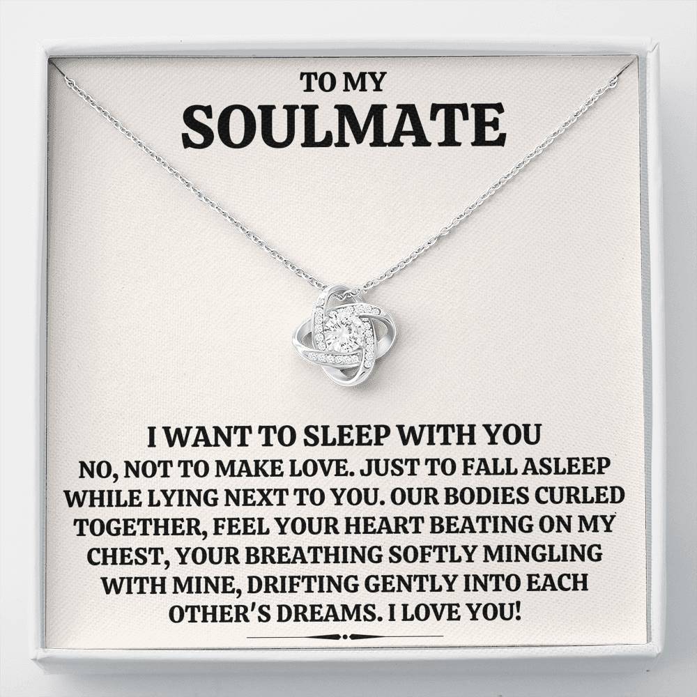 TO MY SOULMATE "SLEEP WITH YOU" LOVE KNOT NECKLACE GIFT SET - ON CLOUD NINE GIFTS