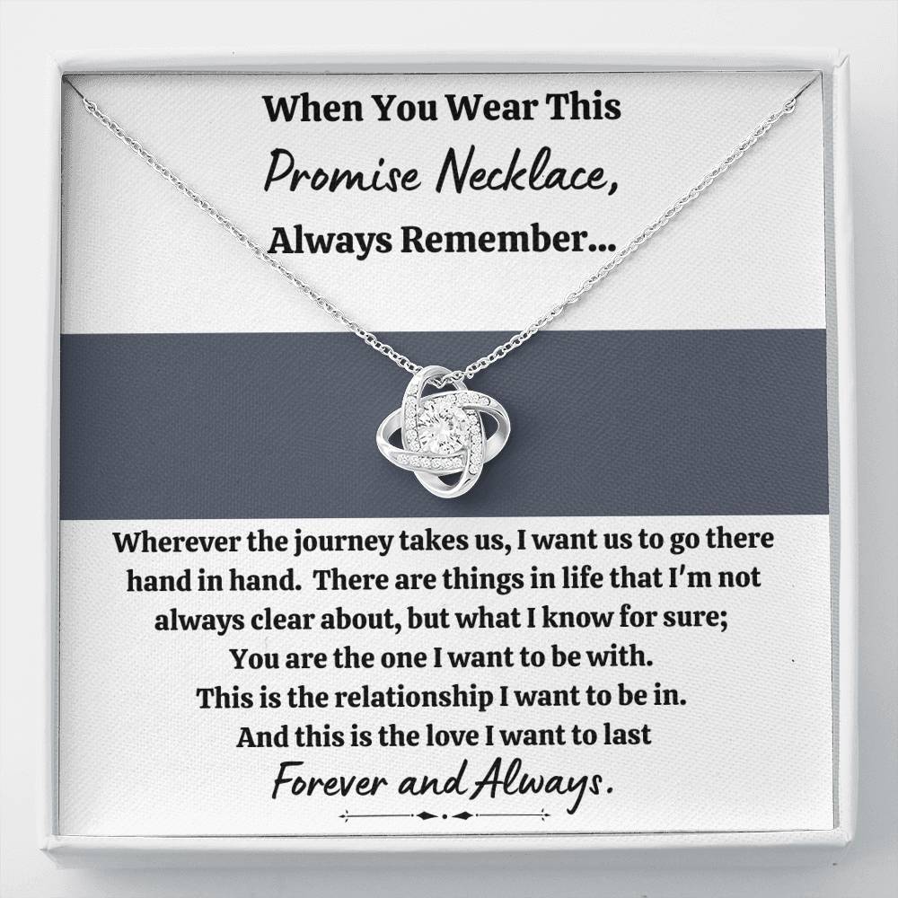 TO MY LOVE "PROMISE NECKLACE - GREY" LOVE KNOT NECKLACE GIFT SET - ON CLOUD NINE GIFTS