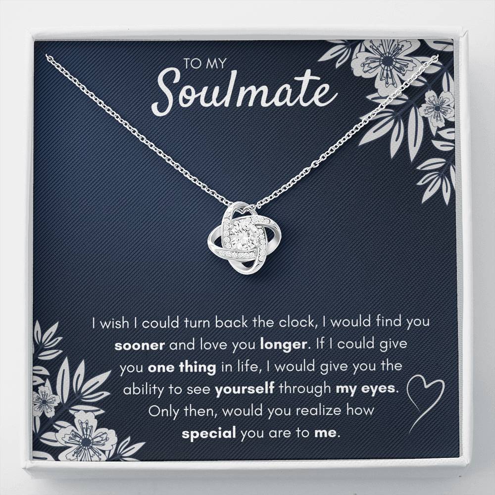 TO MY SOULMATE "FIND YOU SOONER" LOVE KNOT NECKLACE GIFT SET - ON CLOUD NINE GIFTS