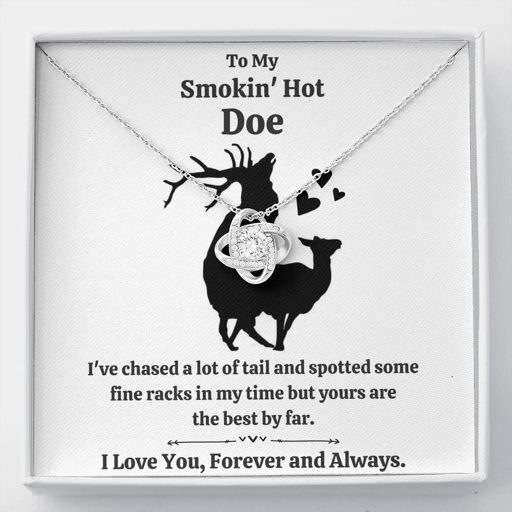 TO MY SMOKIN HOT DOE "TAIL" LOVE KNOT NECKLACE GIFT SET - ON CLOUD NINE GIFTS