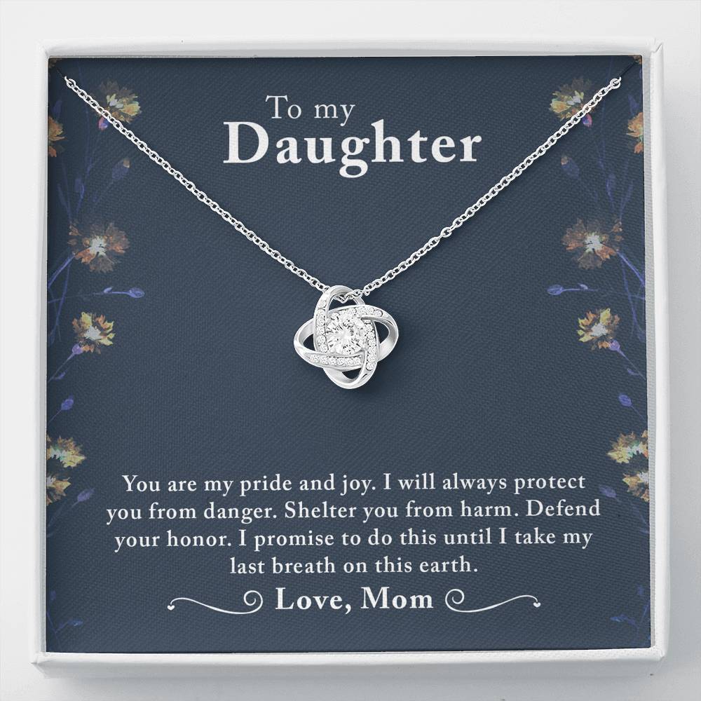 TO MY DAUGHTER "LAST BREATH" LOVE KNOT NECKLACE GIFT SET - ON CLOUD NINE GIFTS
