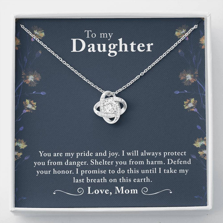 TO MY DAUGHTER "LAST BREATH" LOVE KNOT NECKLACE GIFT SET - ON CLOUD NINE GIFTS