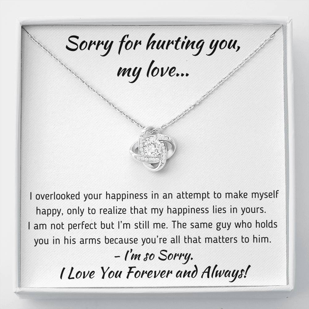 TO MY LOVE "HAPPINESS" APOLOGY LOVE KNOT NECKLACE GIFT SET - ON CLOUD NINE GIFTS
