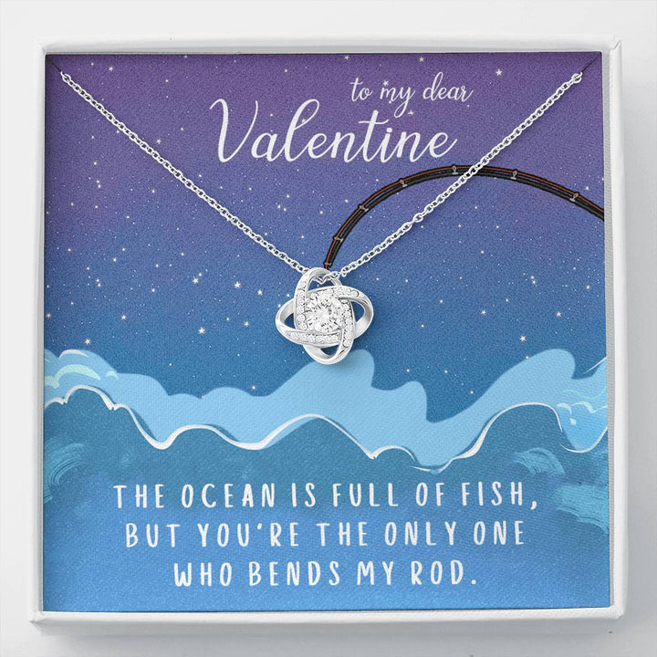 TO MY DEAR VALENTINE "FISH" LOVE KNOT NECKLACE VALENTINES DAY GIFT SET - ON CLOUD NINE GIFTS