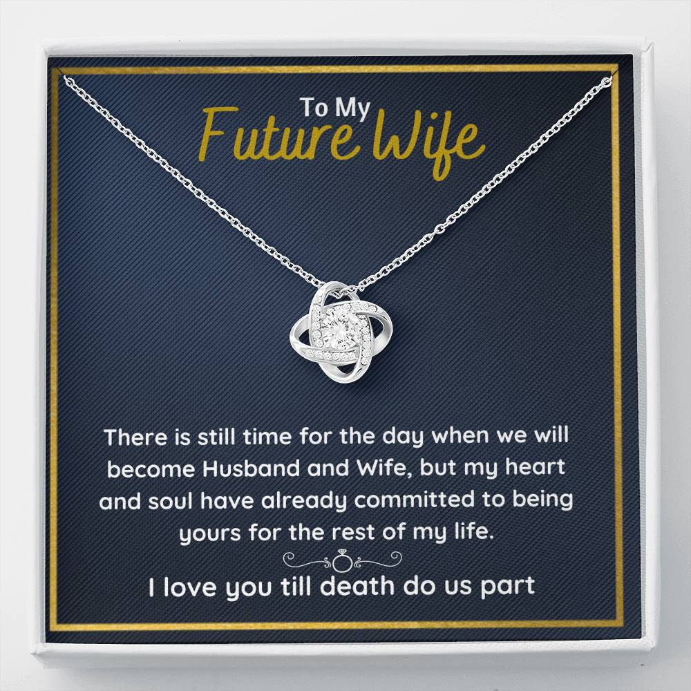 TO MY FUTURE WIFE "COMMITTED" LOVE KNOT NECKLACE GIFT SET - ON CLOUD NINE GIFTS