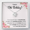 HAPPY 15TH BIRTHDAY JOY LOVE KNOT NECKLACE GIFT SET - ON CLOUD NINE GIFTS