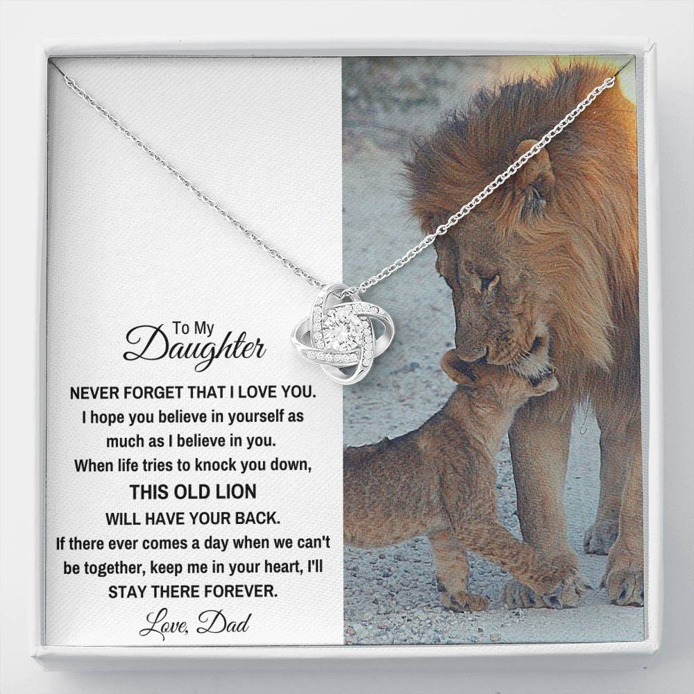 TO MY DAUGHTER "THIS OLD LION" LOVE KNOT NECKLACE GIFT SET - ON CLOUD NINE GIFTS