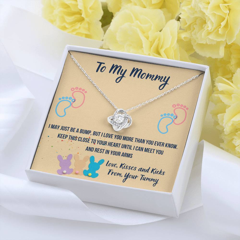 TO MY MOMMY "CUTE BUNNIES" LOVE KNOT NECKLACE GIFT SET - ON CLOUD NINE GIFTS
