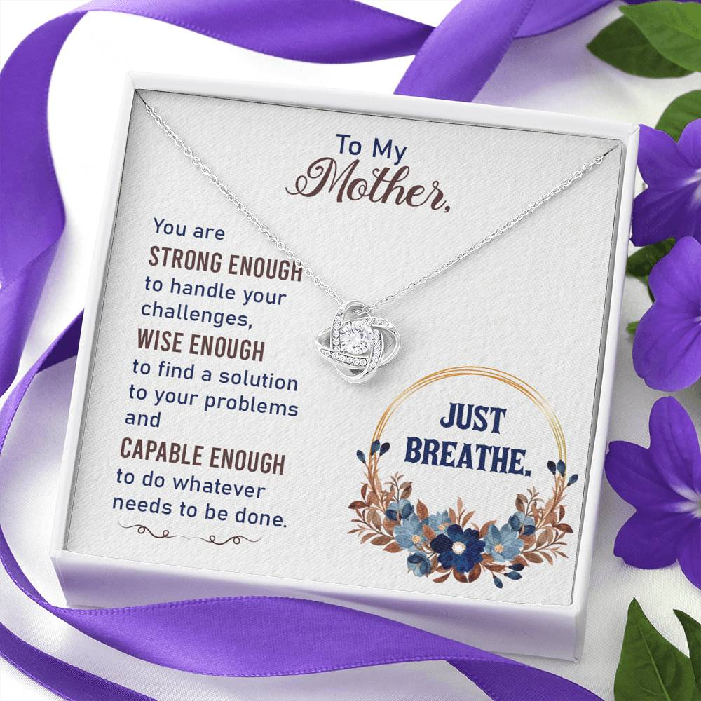 TO MY MOTHER "BREATHE-SO" LOVE KNOT NECKLACE GIFT SET - ON CLOUD NINE GIFTS